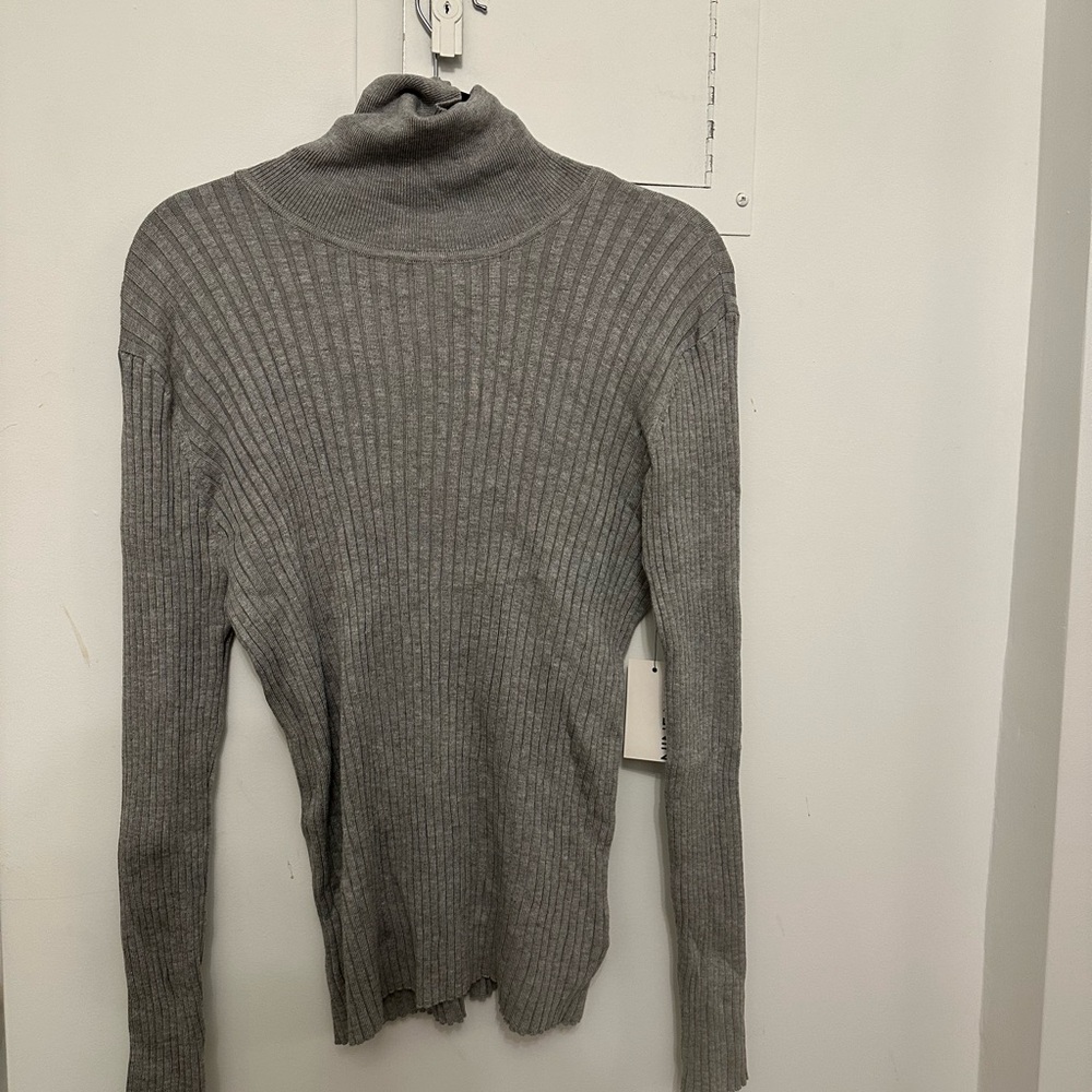 Nine West Gray Ribbed Turtleneck - Picture 2 of 3